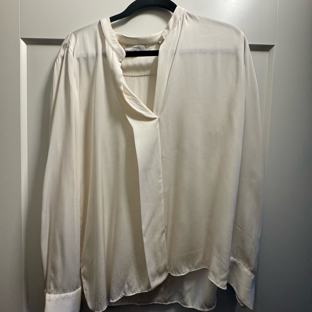 Vince Cream Long Sleeve Blouse